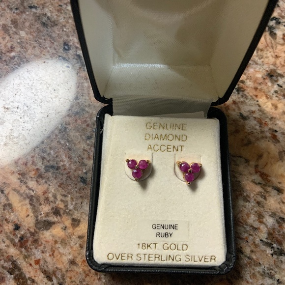 Jewelry - Ruby Earrings with diamond accent